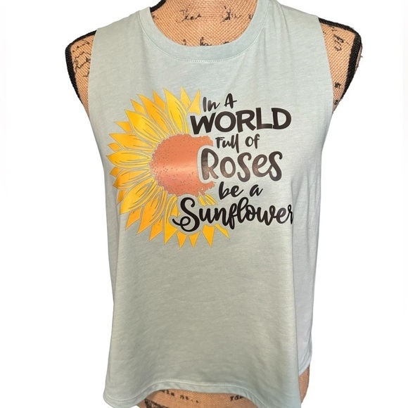 Bella Canvas Tops - Bella + Canvas Racerback Crop Tank. Size Large.